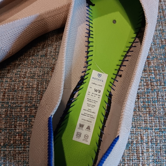 Rothy's The Flat  Ecru Textile Ballet Flat Comfort Shoes Women’s Size W9 - Picture 5 of 5